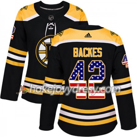 Dámské Hokejový Dres Boston Bruins David Backes 42 2017-2018 USA Flag Fashion Černá Adidas Authentic